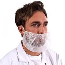 Baardmasker 45 x 20cm - wit 1000st.